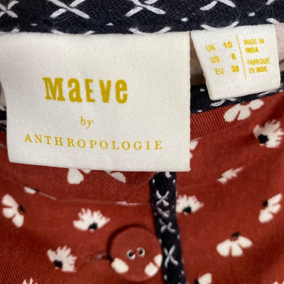 Anthropologie Maeve Cut Out Mini Dress Size 6 Floral Cottagecore Boho - Picture 9 of 16